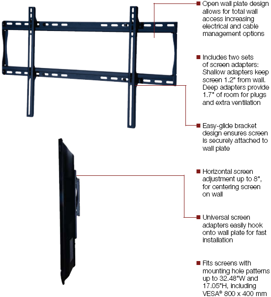 Peerless SF660 Smart Mount Flat Wall Mount SF 660 for 37 to 60 inch LCD Screens SF-660