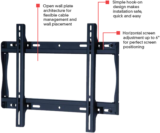Peerless SF640 SmartMount Universal Flat Wall Mount for 23 - 46 inch LCD Screens SF-640
