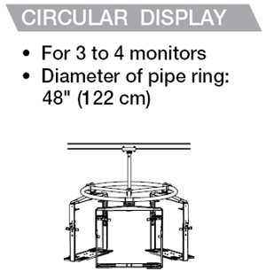 Peerless MDJ760 Flat Panel LCD Multi-display Circular Ceiling Mounts for 32-50 feet LCD and Plasma Screens