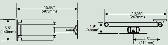Dimensional Diagram for Peerless SA730P Articulating Wall Arm