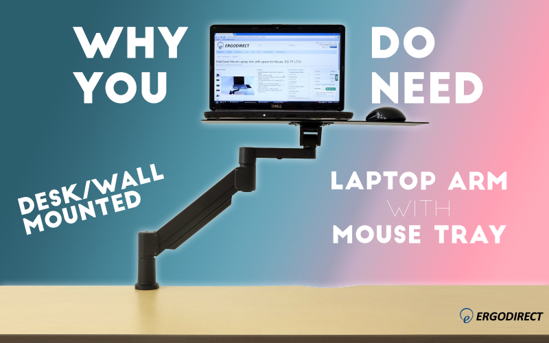 Desk Wall Mounted Laptop Arm with Mouse Tray