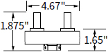 Technical drawing for Workrite CONF-ADPT-DA Dual Arm Adaptor