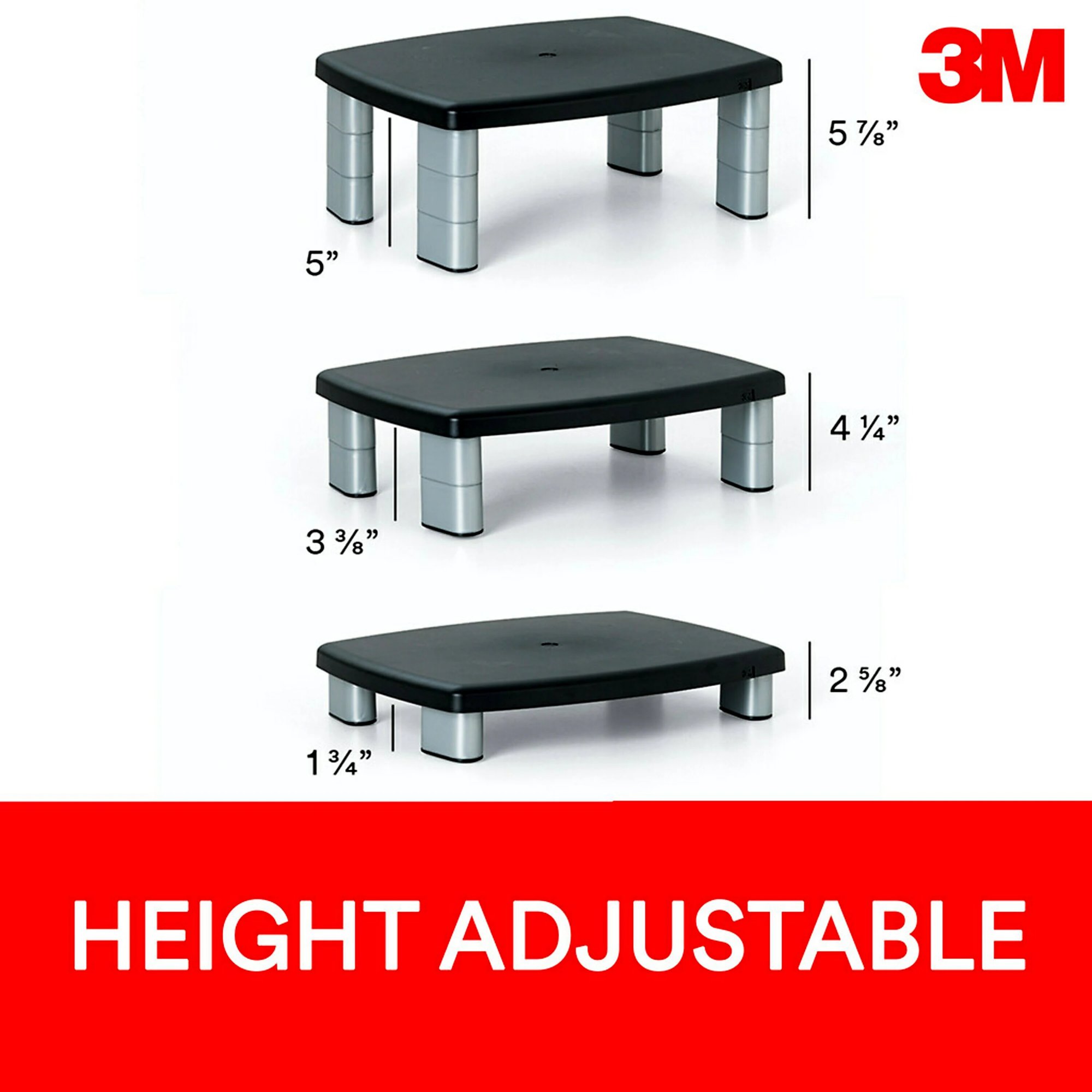 3M MS80B Adjustable Monitor Stand