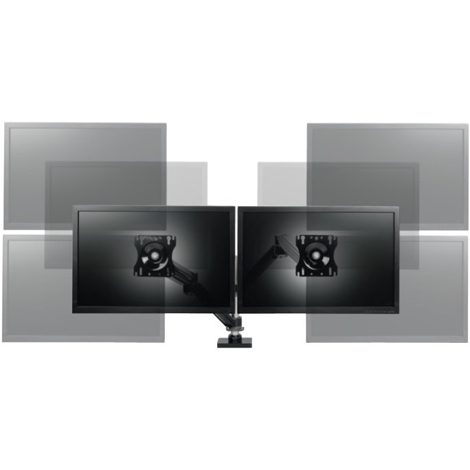 Mount two monitors or notebook computer and monitor
