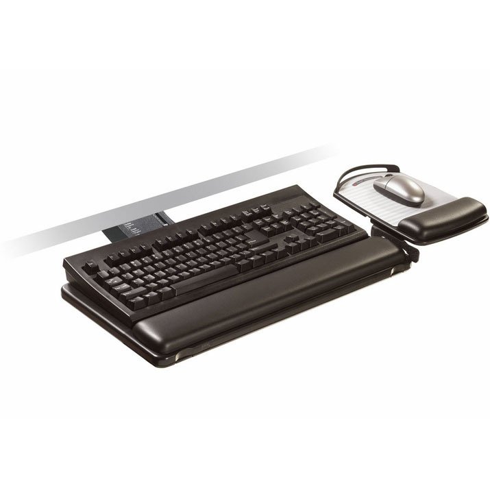 3M AKT180LE Sit-Stand Under Desk Easy Adjust Keyboard Tray