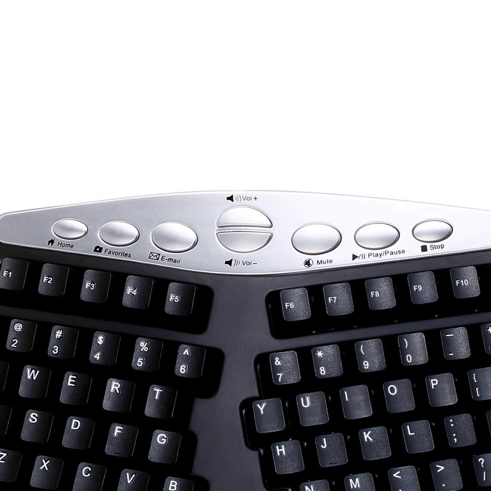Adesso PCK-208B Tru-Form Media Contoured Ergonomic Keyboard