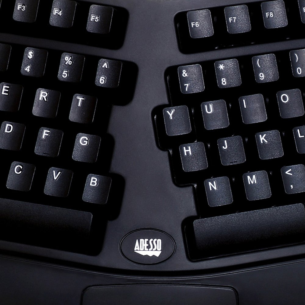 Adesso PCK-208B Tru-Form Media Contoured Ergonomic Keyboard