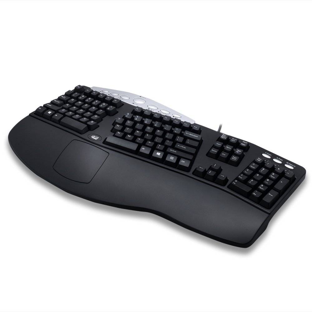 Adesso PCK-208B Tru-Form Media Contoured Ergonomic Keyboard