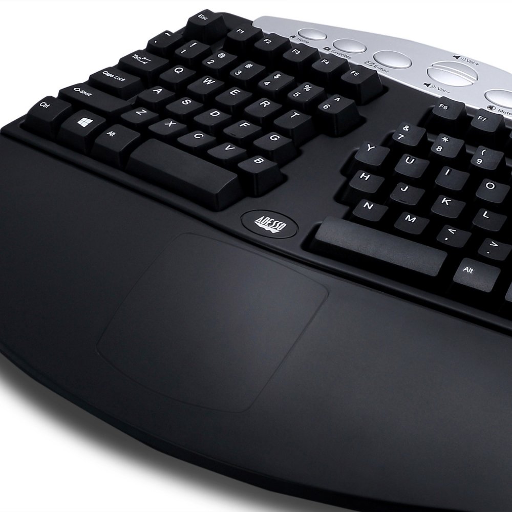 Adesso PCK-208B Tru-Form Media Contoured Ergonomic Keyboard