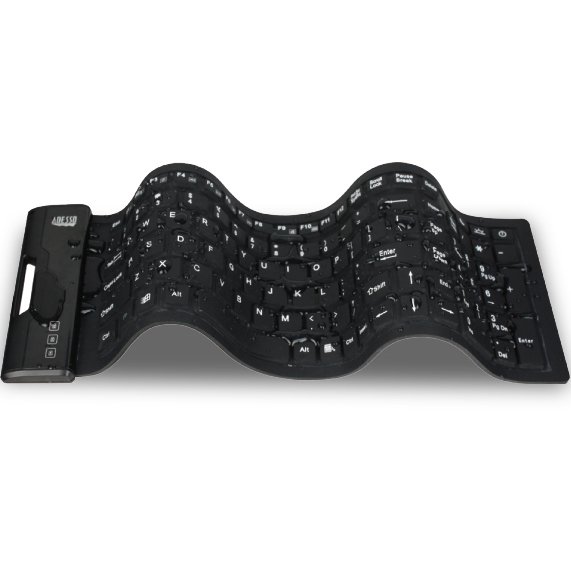 Adesso AKB-222UB SlimTouch Antimicrobial Waterproof Flex Keyboard