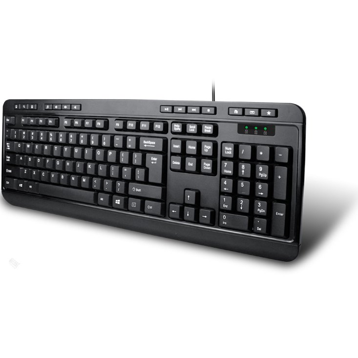 Adesso AKB-132UB Spill-Resistant Multimedia Desktop Keyboard (USB)