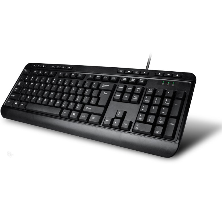 Adesso AKB-132UB Spill-Resistant Multimedia Desktop Keyboard (USB)