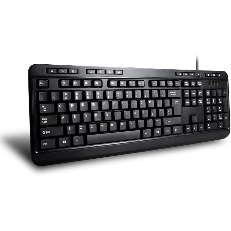 Adesso AKB-132UB Spill-Resistant Multimedia Desktop Keyboard (USB)