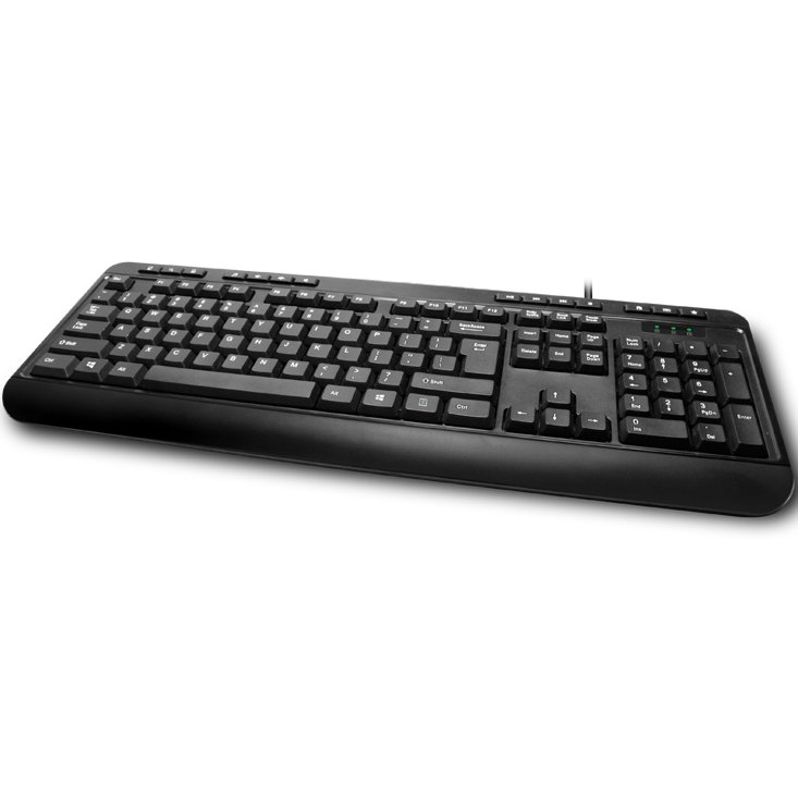 Adesso AKB-132UB Spill-Resistant Multimedia Desktop Keyboard (USB)