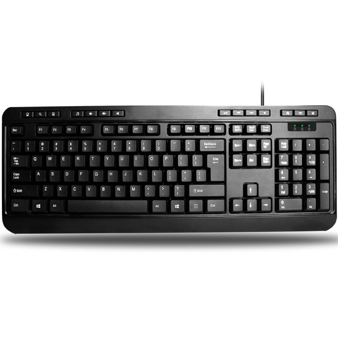 Adesso AKB-132UB Spill-Resistant Multimedia Desktop Keyboard (USB)