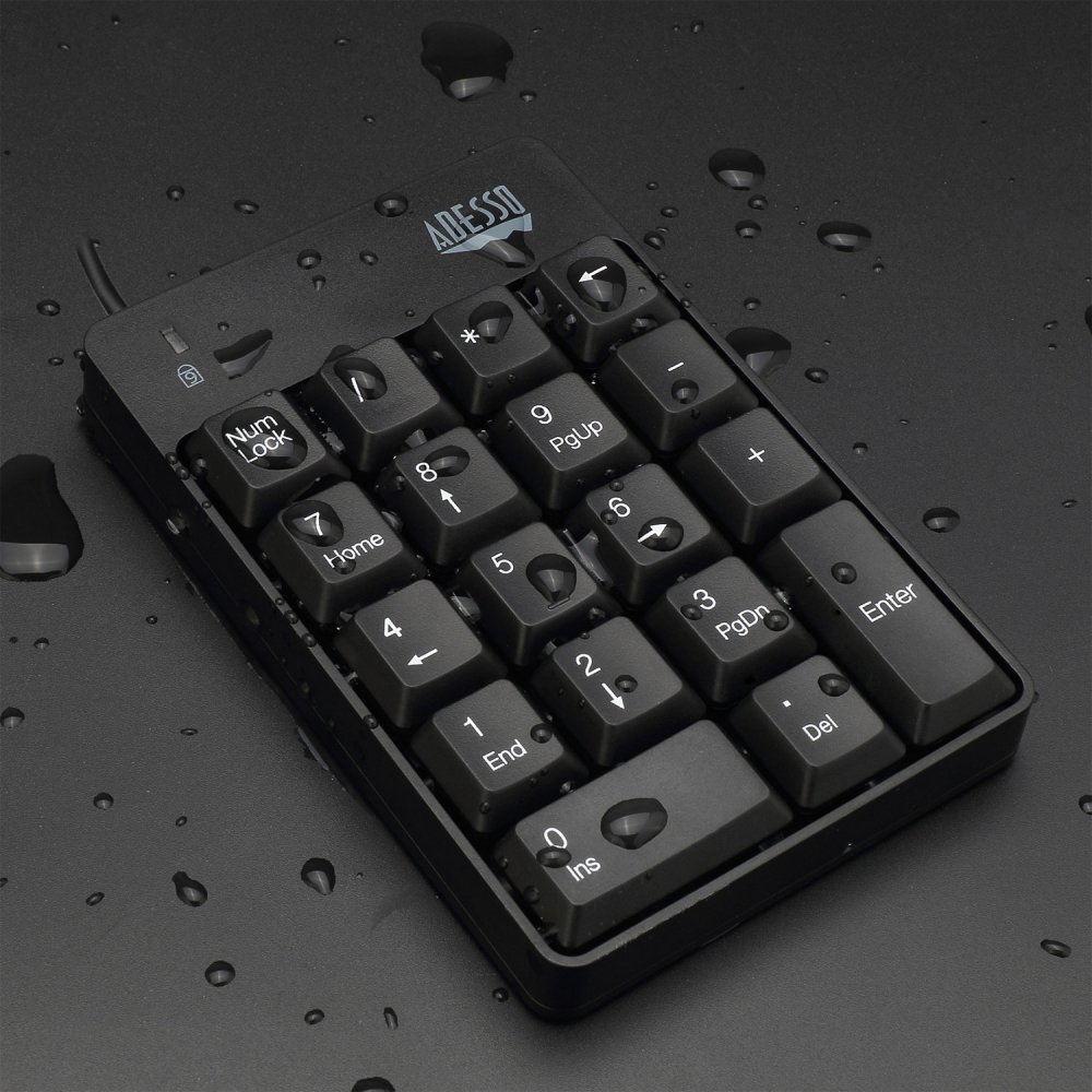 Adesso AKB-601UB USB Spill Resistant 18-Key Numeric Keypad