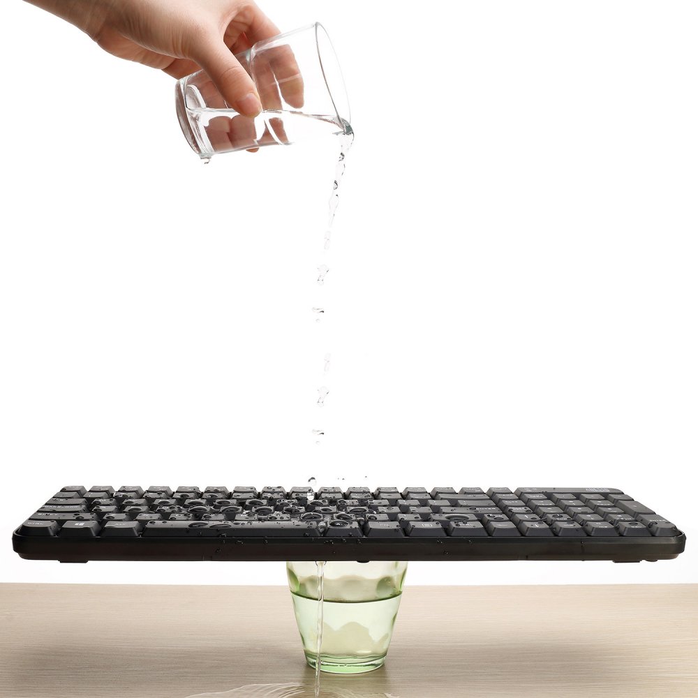 Drain holes in the keyboard prevents damage of accidental water, coke or coffee spill.