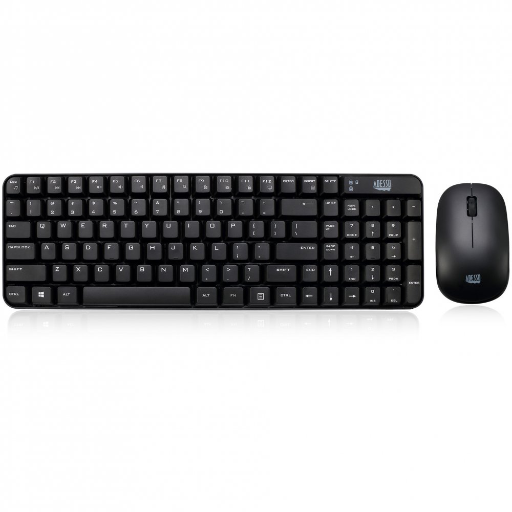 Adesso WKB-1200CB Wireless Spill Resistant Compact Keyboard & Mouse Combo