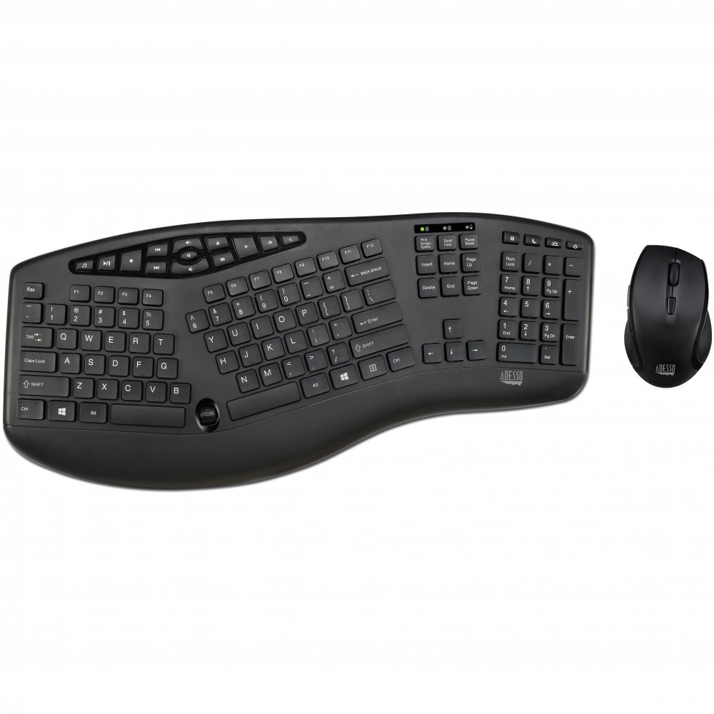 Adesso WKB-1600CB TruForm Wireless Ergonomic Keyboard & Optical Mouse