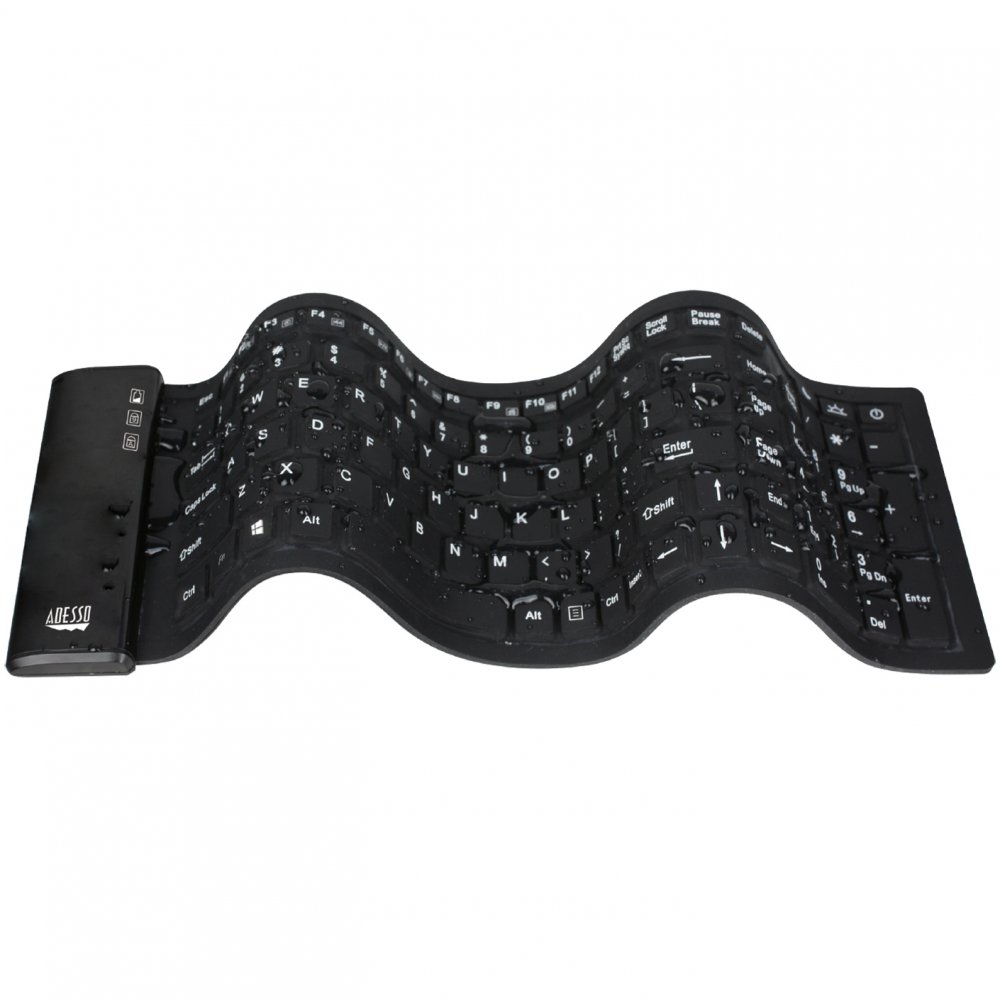 Adesso WKB-2200UB SlimTouch Wireless Waterproof Antimicrobial Compact Keyboard