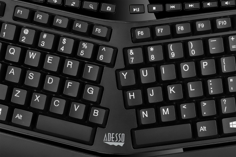 Split Key Design - Adesso WKB-4500UB