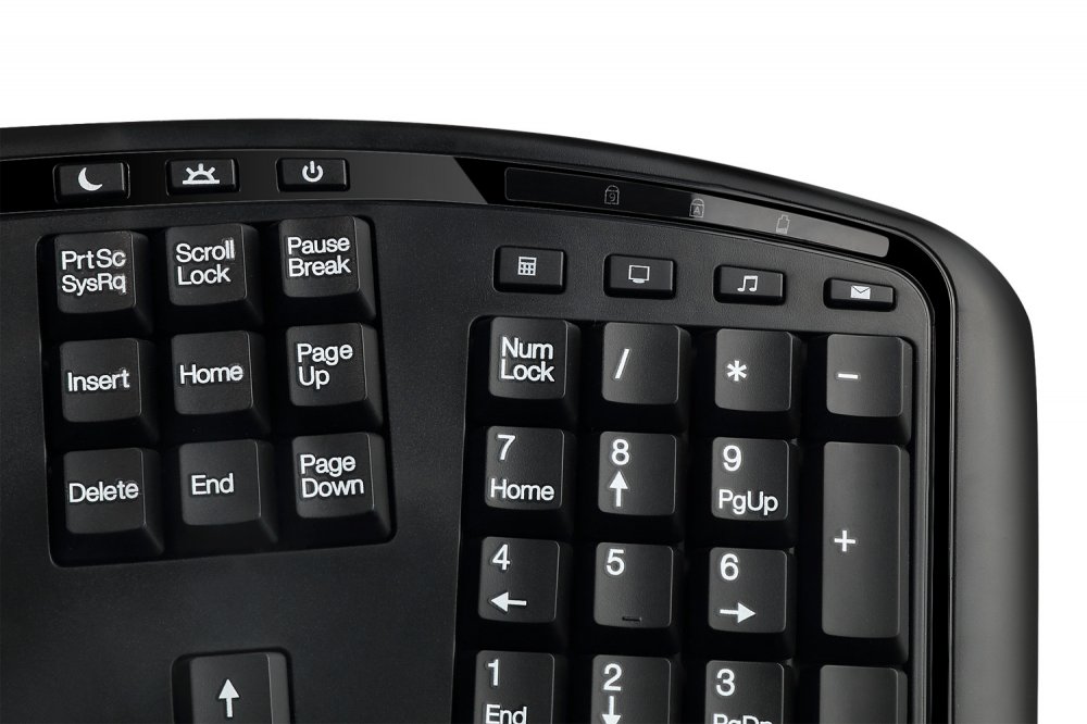 Adesso WKB-4500UB Tru-Form Wireless Ergonomic Touchpad Keyboard