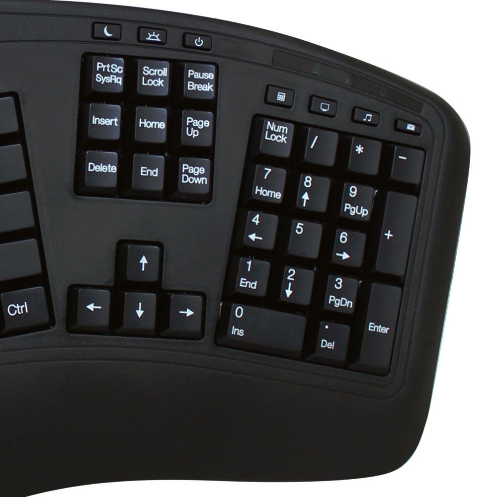 Adesso WKB-1500GB Tru-Form Wireless Ergonomic Keyboard and Laser Mouse