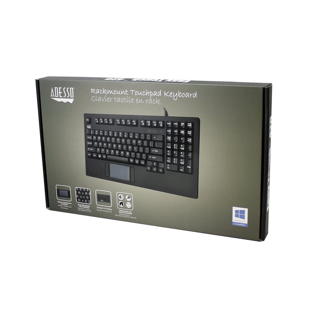 Adesso AKB-425UB EasyTouch Rackmount Touchpad Keyboard