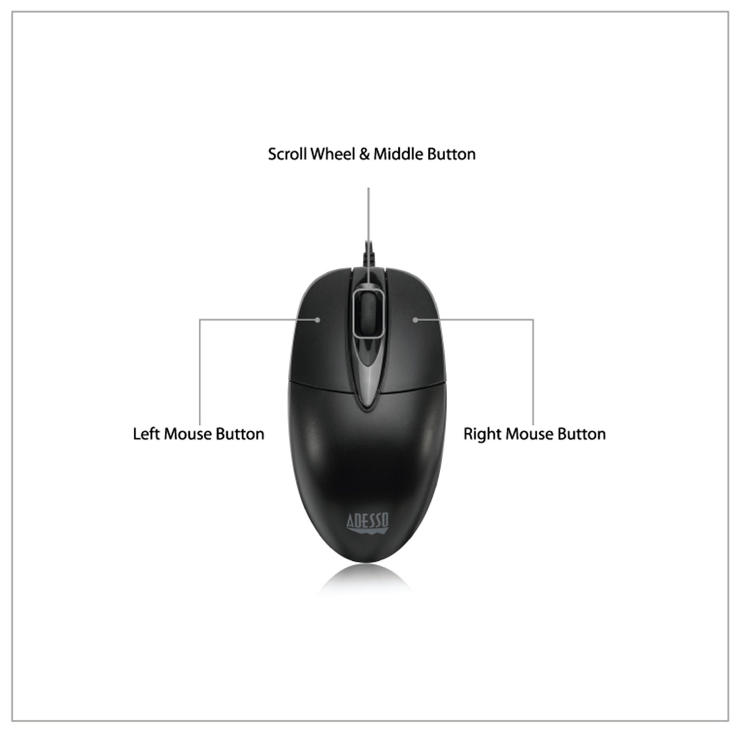 Adesso iMouse M6-TAA TAA-Compliant Desktop Full Size Mouse