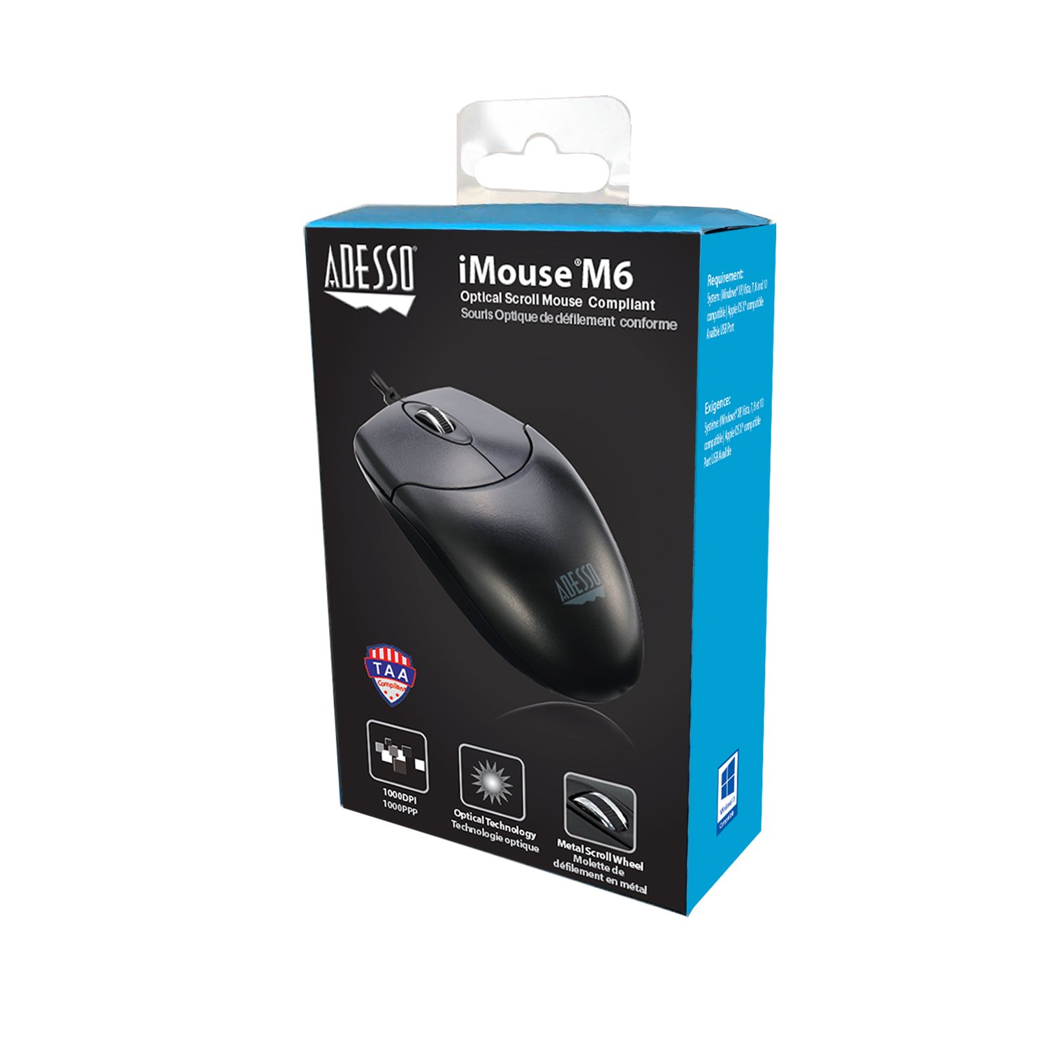 Adesso iMouse M6-TAA TAA-Compliant Desktop Full Size Mouse