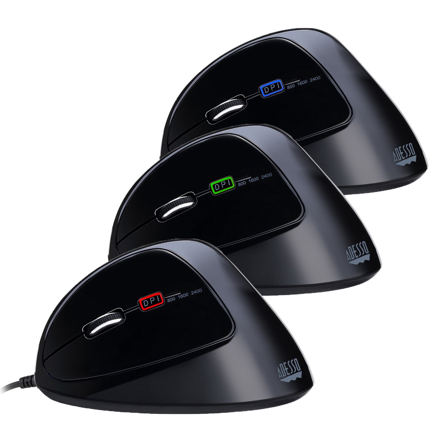 Adesso iMouse E7 Left-Handed Vertical Ergonomic Programmable Gaming Mouse
