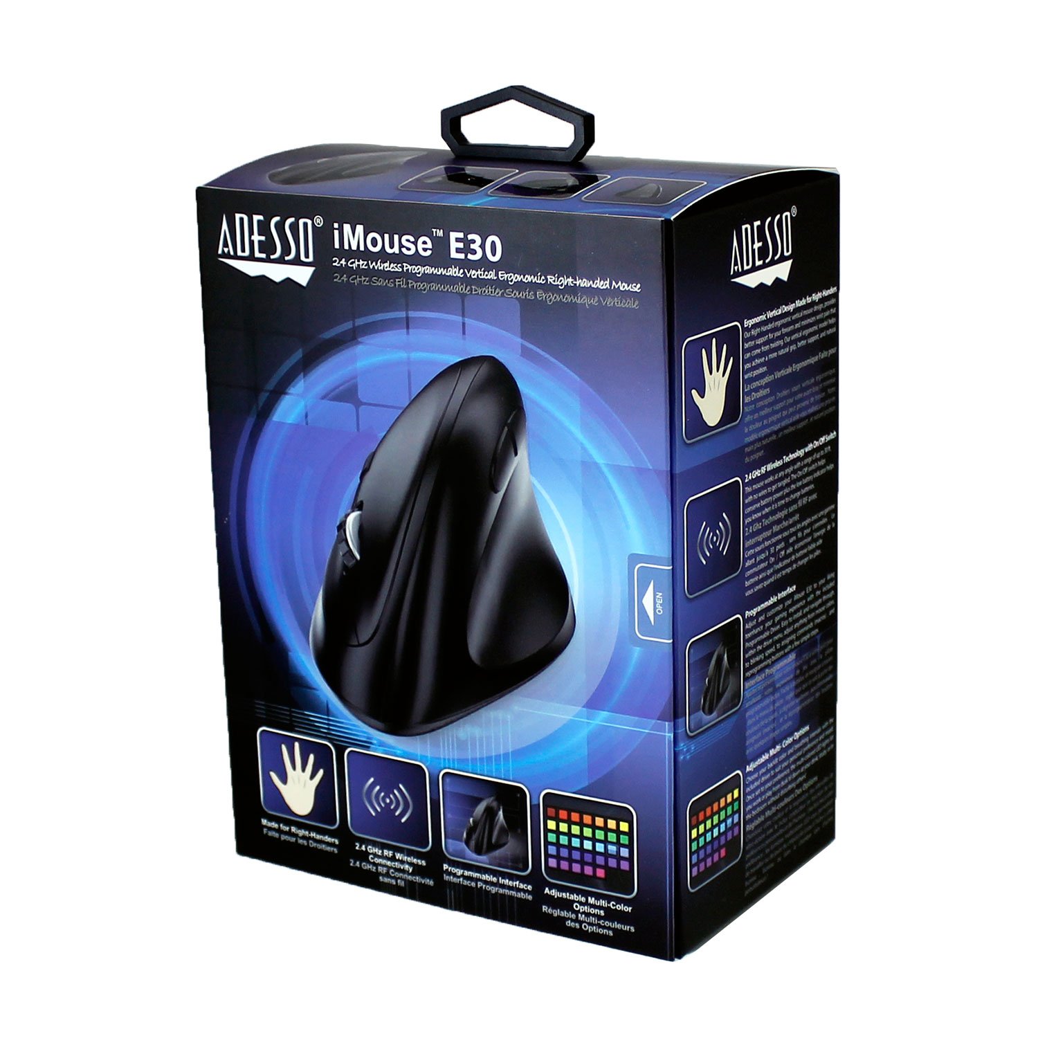 Adesso iMouse E30 Wireless Vertical Programmable Mouse