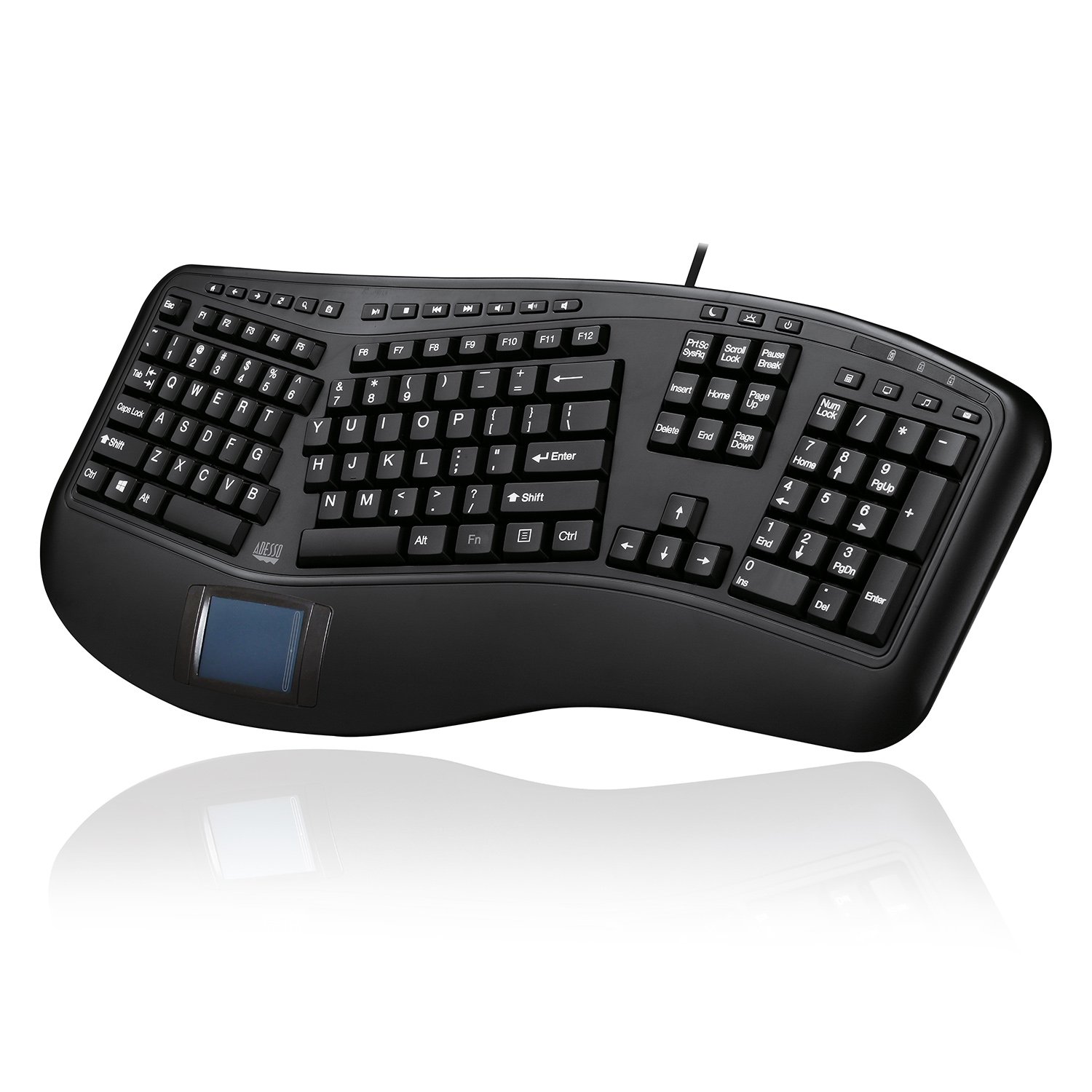 Adesso AKB-450UB Tru-Form Ergonomic Touchpad Keyboard