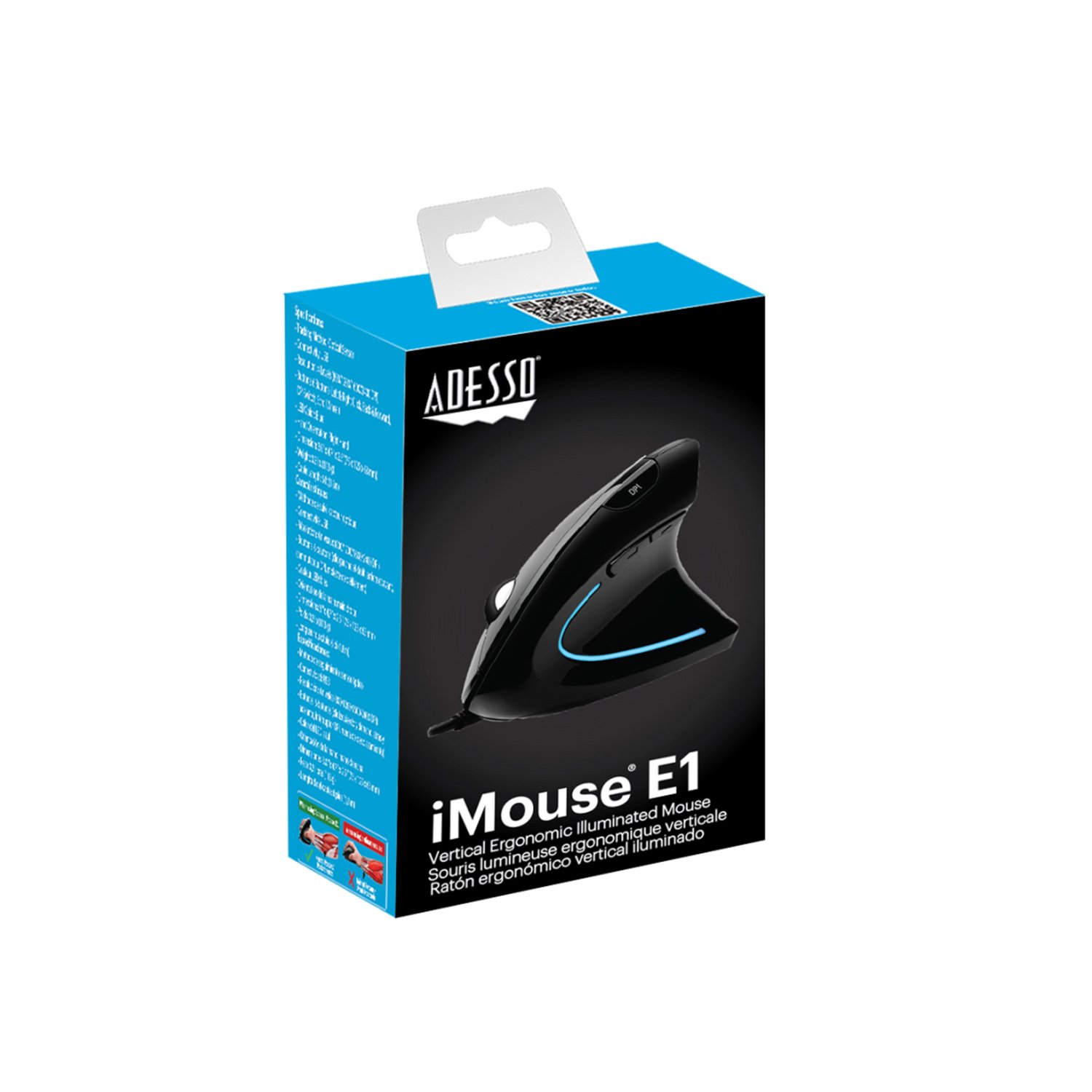 Adesso iMouse E1 Vertical Ergonomic Illuminated Mouse