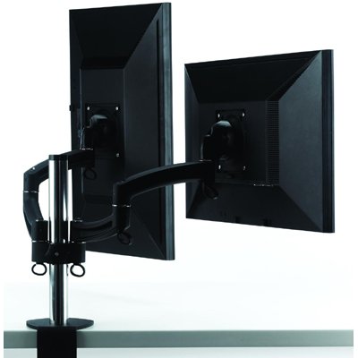 Chief K2C200B KONTOUR Column Desk Clamp Mount for Dual Monitors