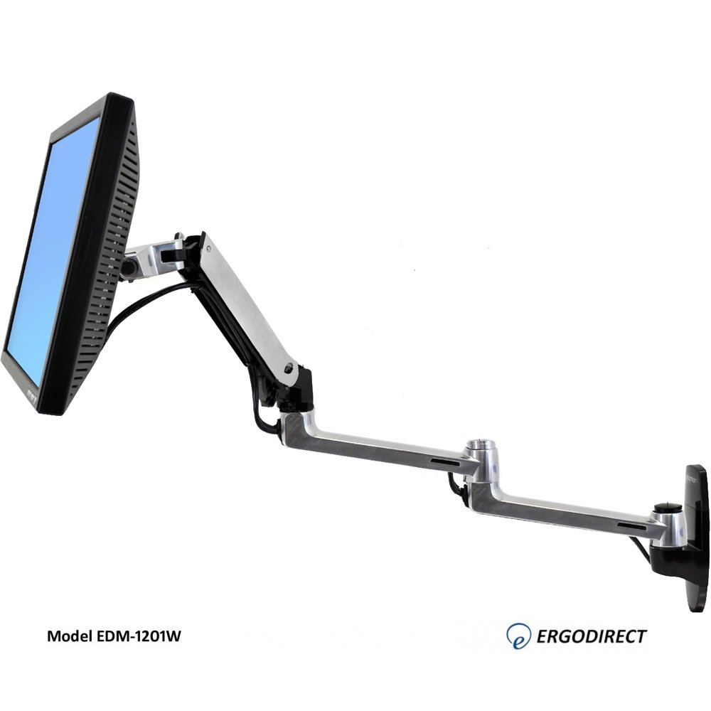 Long Reach Wall Mount Monitor Arm, ErgoDirect EDM-1201W