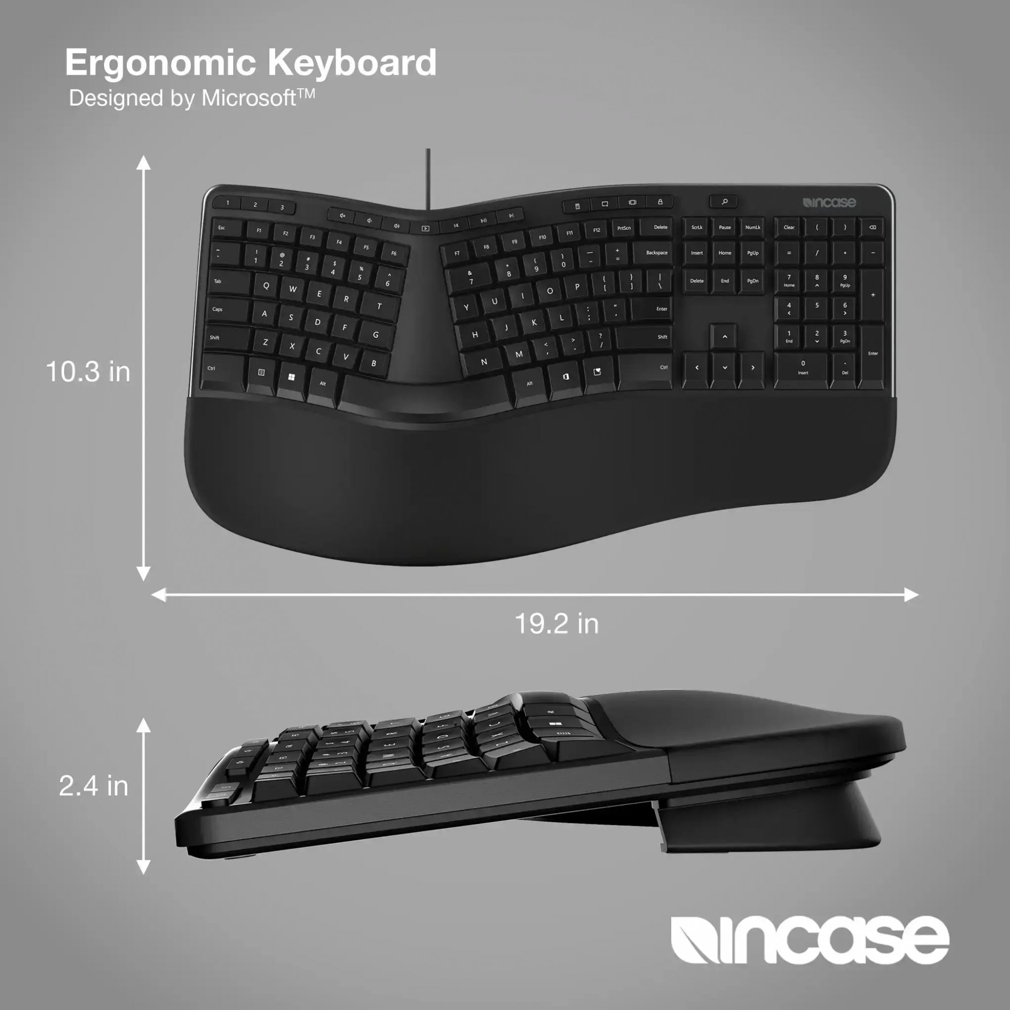 Incase Ergonomic Wired Keyboard Designed by Microsoft - LXM-00001