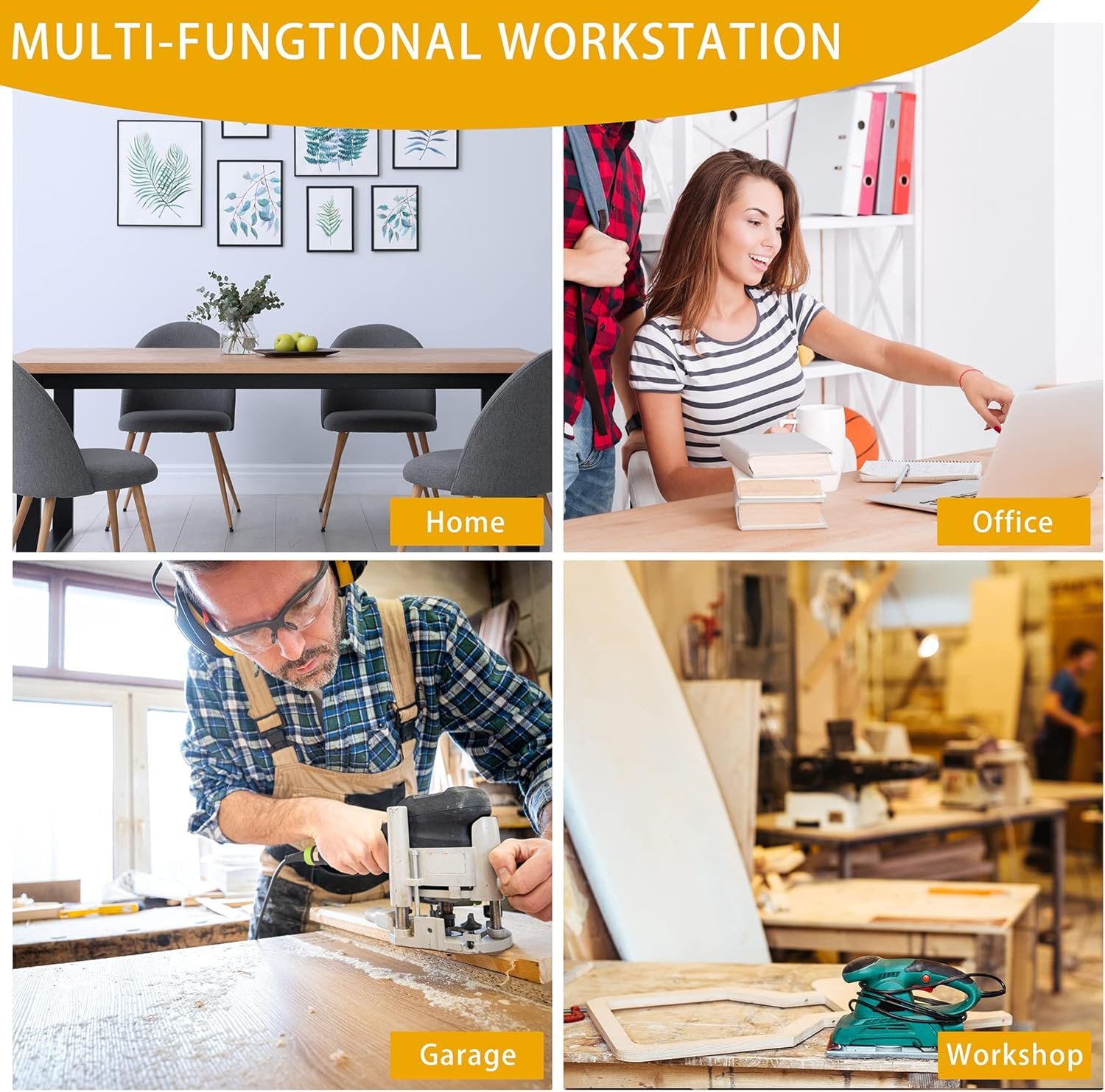 Low-Height 48" wide Heavy-Duty Adjustable Workbench