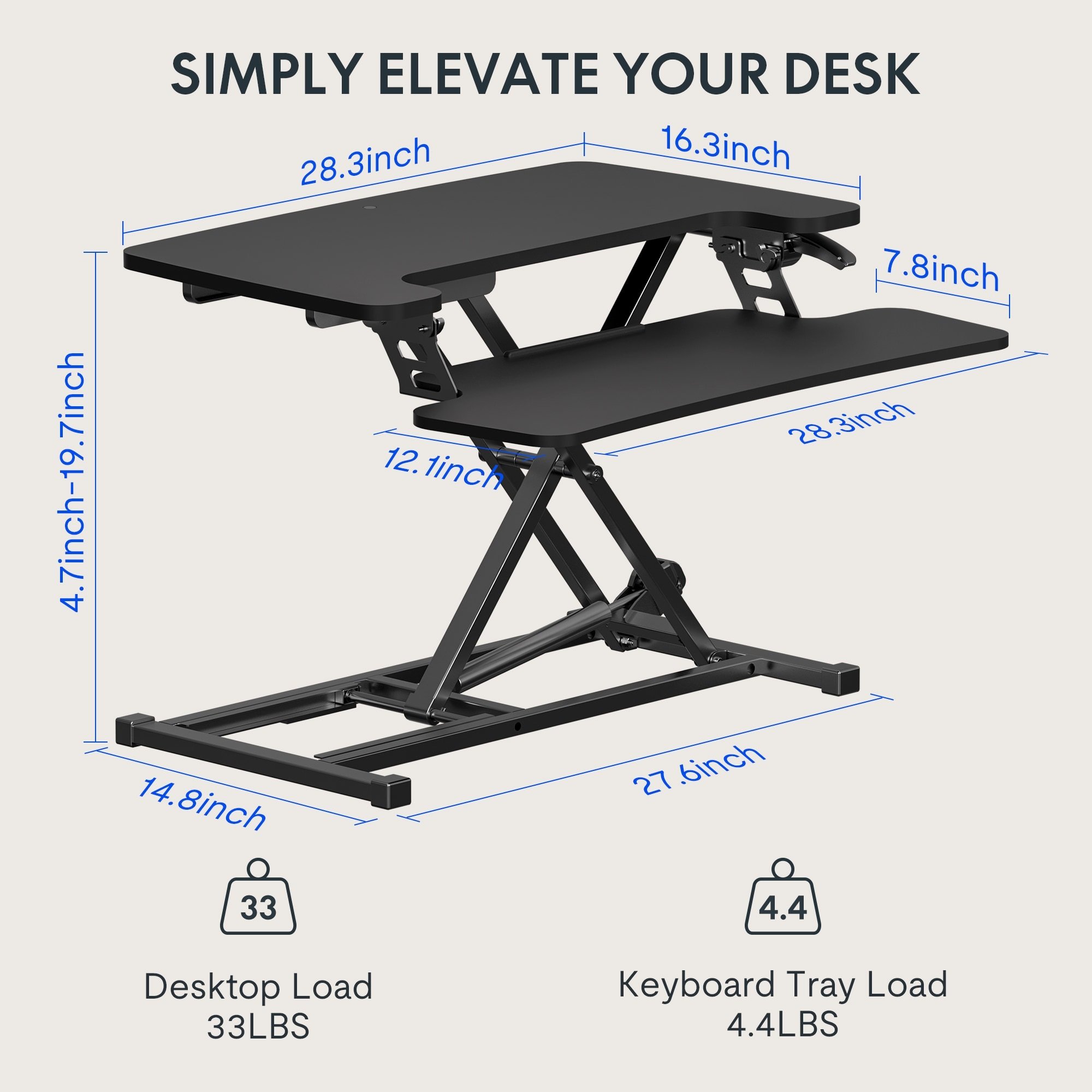 Flexispot 28" AlcoveRiser Standing Desk Converter M7