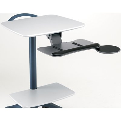 This cart shown with: 1. 169BK Style D Zido Keyboard and Mouse Caddy,  2. Equipment Shelf, 3. Handle (sold separately)