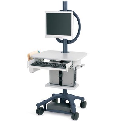 Configured as a medical EMR cart, this 25