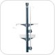 Anthro ZIVSB IV Pole and Brackets in Silver Pole with Slate Blue Brackets