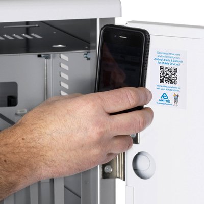 The link label on the inside of each door links you to the cart's owner's manual, trouble-shooting guide, and updates from Anthro. Scan the QR Code on the label and you're there!