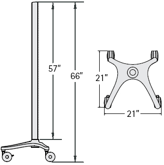 Technical Drawing for Anthro ZD2166SB4 Zido Pole Cart