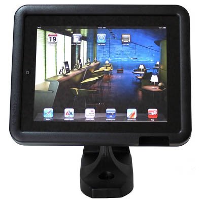 Horizontal View of Archelon APiP01S Secure Protected iPad Enclosure Traditional Table Top Mount