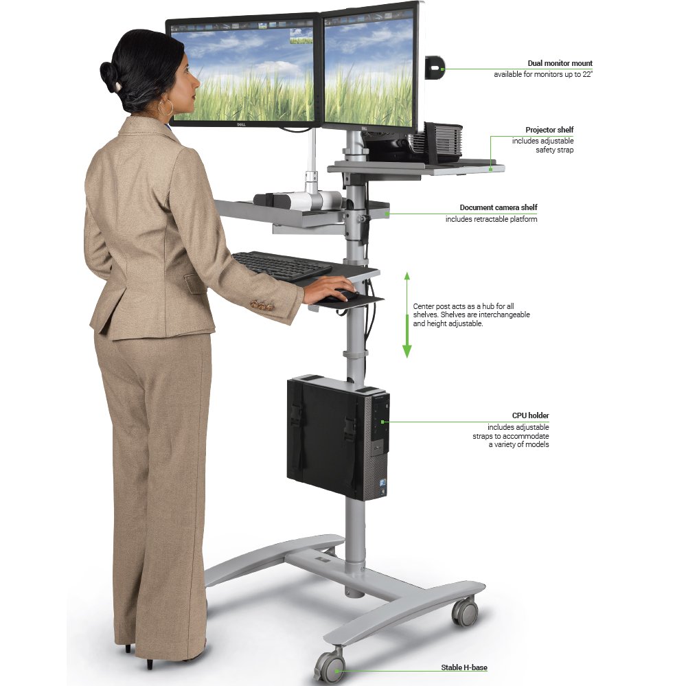 Balt 27614 Beta Height Adjustable Sit and Stand Workstation