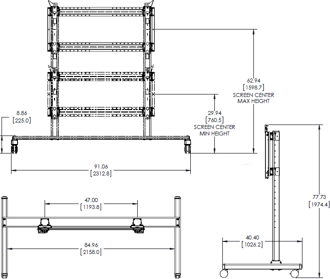Technical Drawing for Chief XVM1U Fusion Extra Large Cart