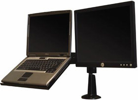 Chief KGL220B Desk Mount Height Adjustable Dual LCD Monitor or Laptop Arm