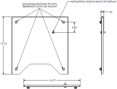 Technical Drawing of Chief PSB2243 Large (37-65") Interface Bracket