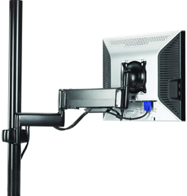 Chief KPG110 Pole Mount Height Adjustable Dual Swing Arm LCD for Laptop or Flat Panel